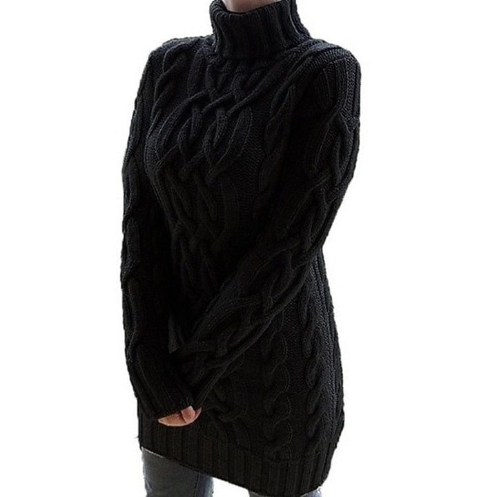 Ophelia | Women's Cable Knit Turtleneck Sweater Dress