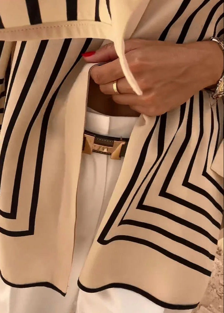 Tina | Coastal Stripe Relaxed Split-Hem Shirt