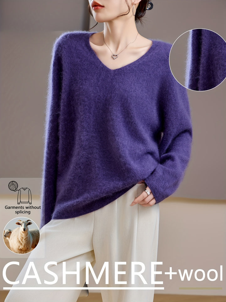 Colette | Women's Cashmere Wool Blend V-Neck Sweater