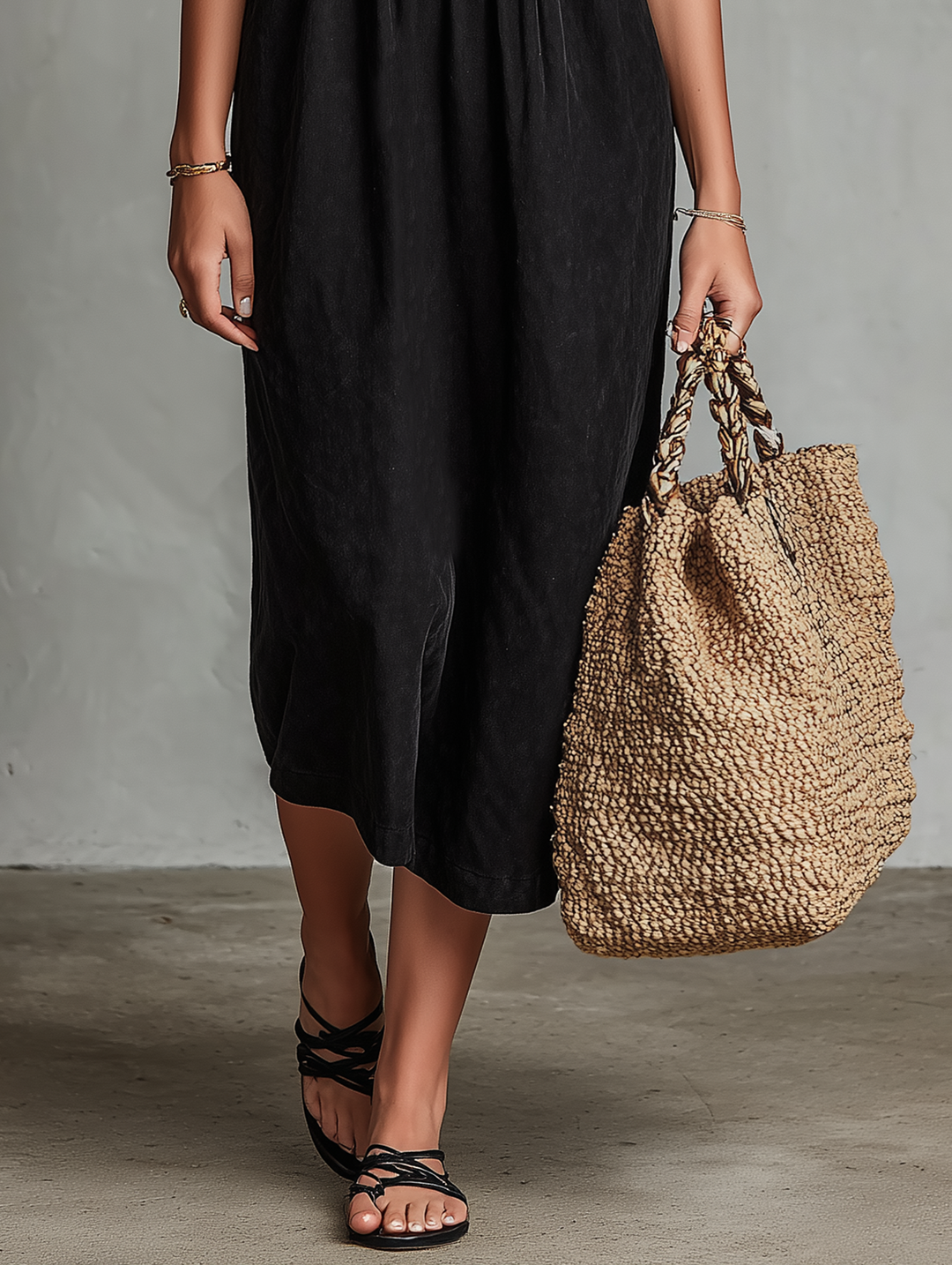 Embroidered Bodice Square Neck Sleeveless Boho Midi Dress