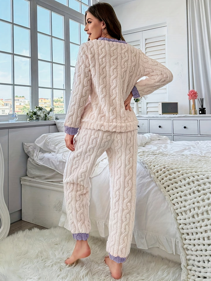 Bonnie | Women's Fleece Star Print Pajama Set