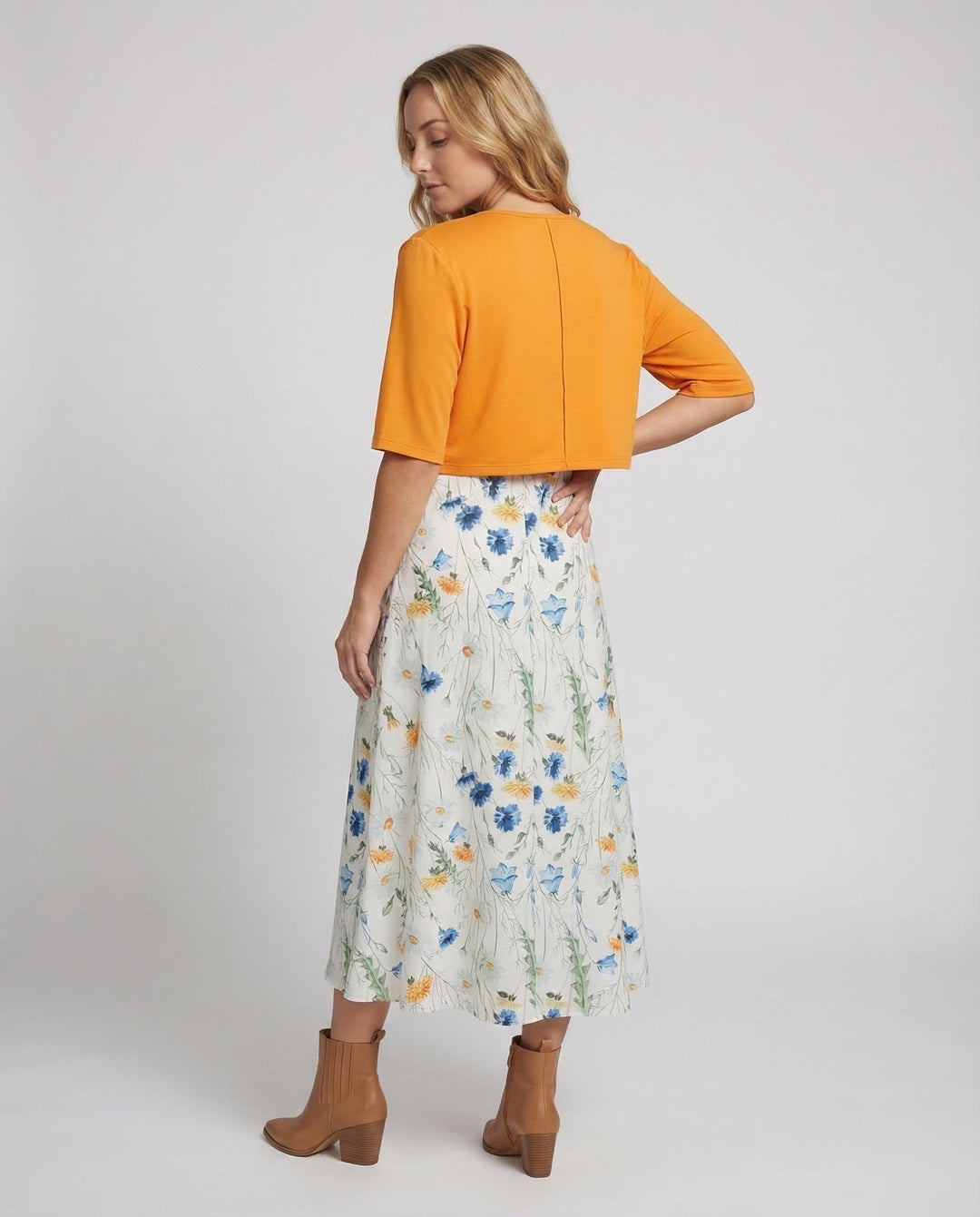 Floral Summer Midi Dress Two Piece Set - Wedding Guest