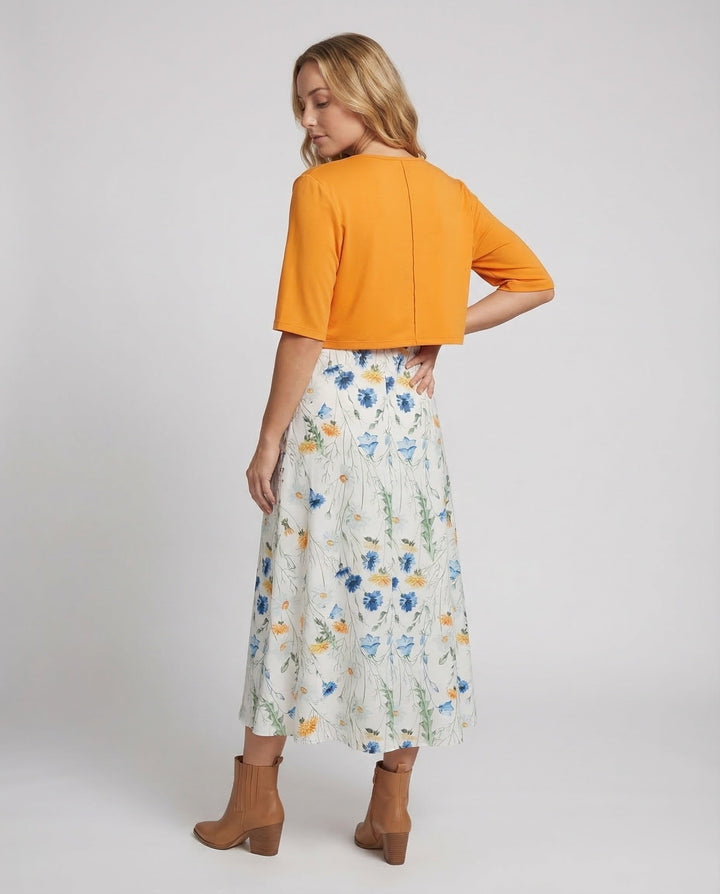 Floral Summer Midi Dress Two Piece Set - Wedding Guest