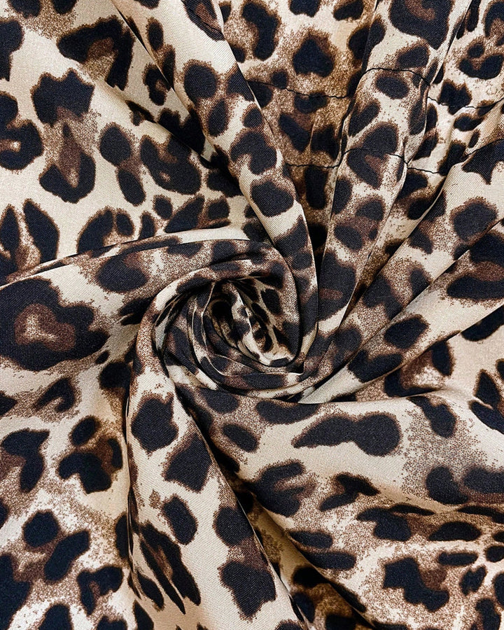Reva Reversible Hooded Coat with Leopard Print