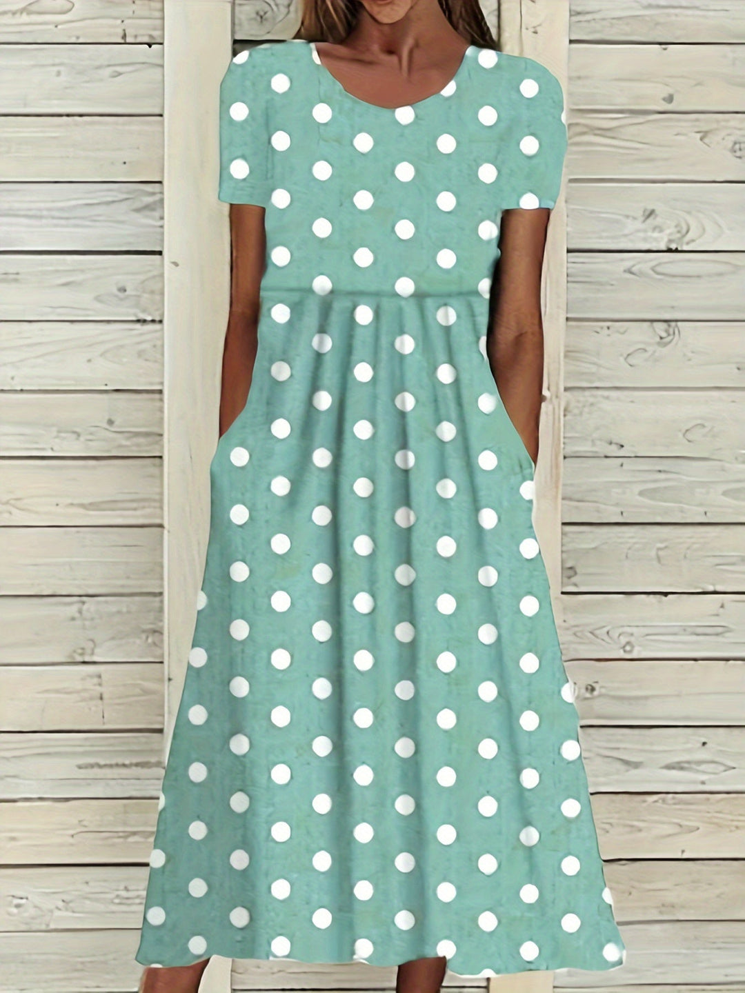 Serean™-Chic Polka Dot Midi Dress