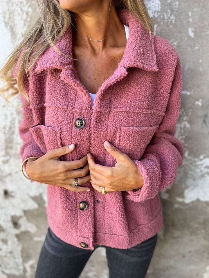 Brenna | Women's Sherpa Button-Front Jacket with Chest Pockets