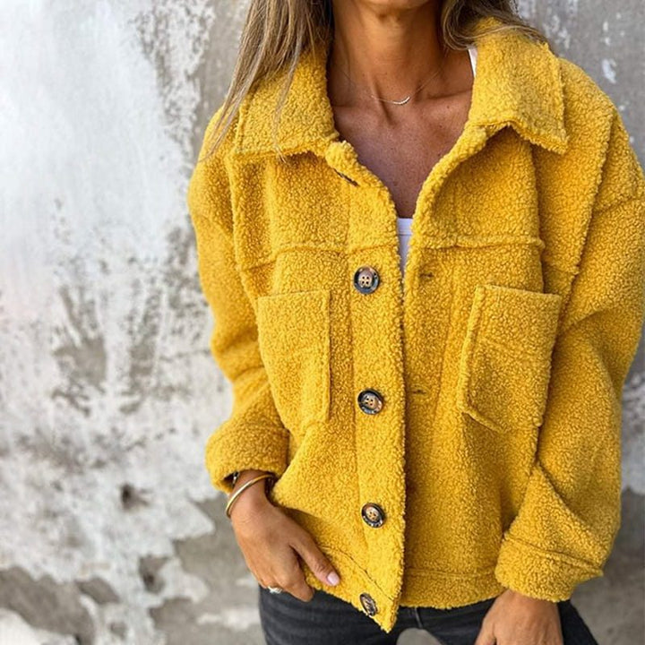 Brenna | Women's Sherpa Button-Front Jacket with Chest Pockets
