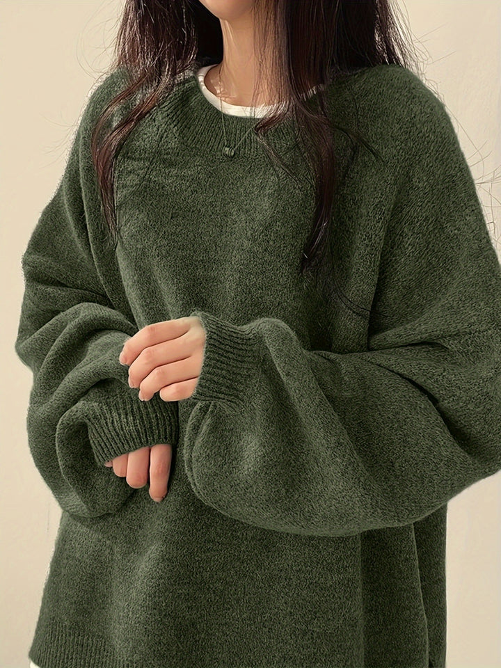 Marigold | Women's Oversized Crew Neck Sweater with Balloon Sleeves