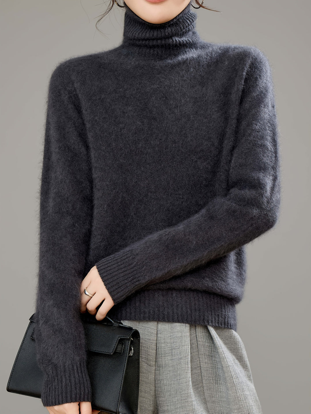 Marceline | Women's Brushed Cashmere Wool Turtleneck Sweater
