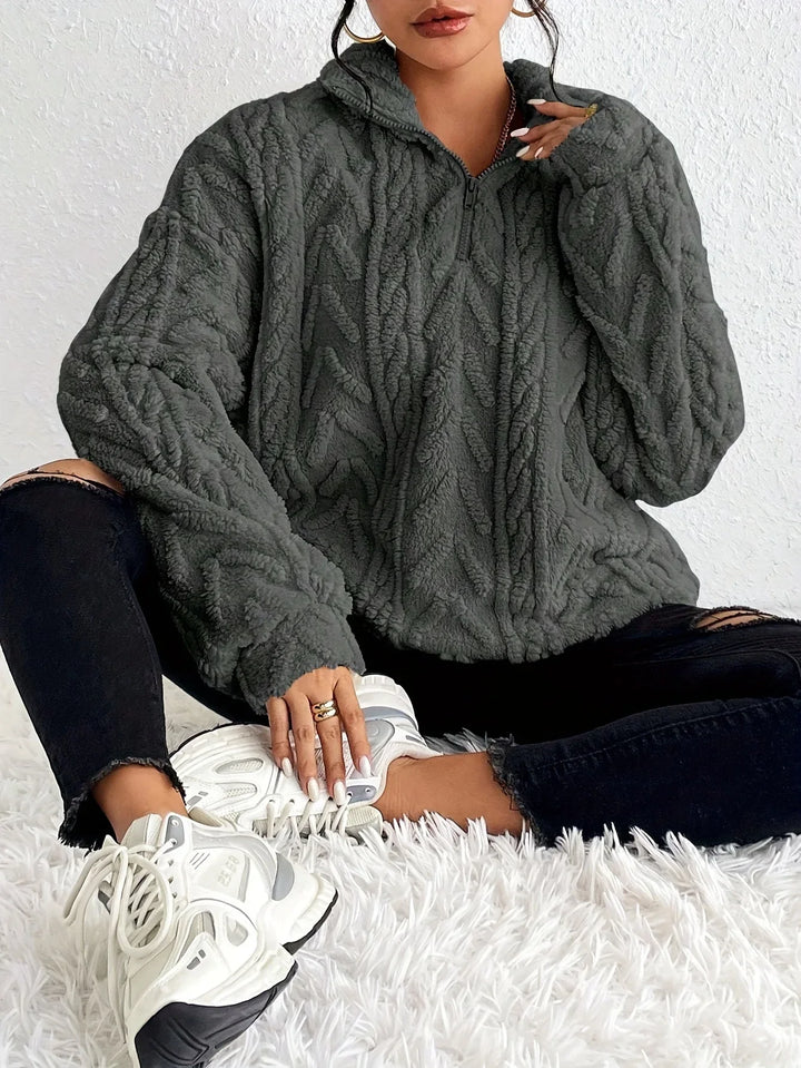 Fiona | Braided Zip-Up Pullover