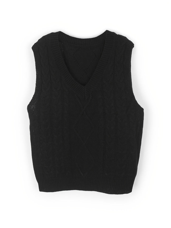 Wrenley | Women's Cable Knit V-Neck Sweater Vest