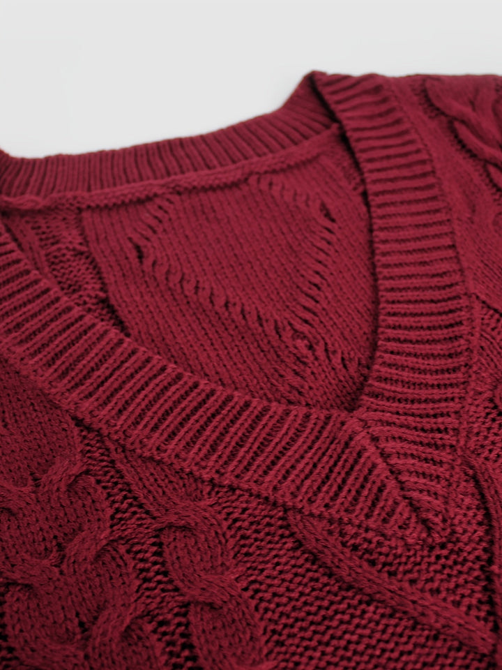 Wrenley | Women's Cable Knit V-Neck Sweater Vest