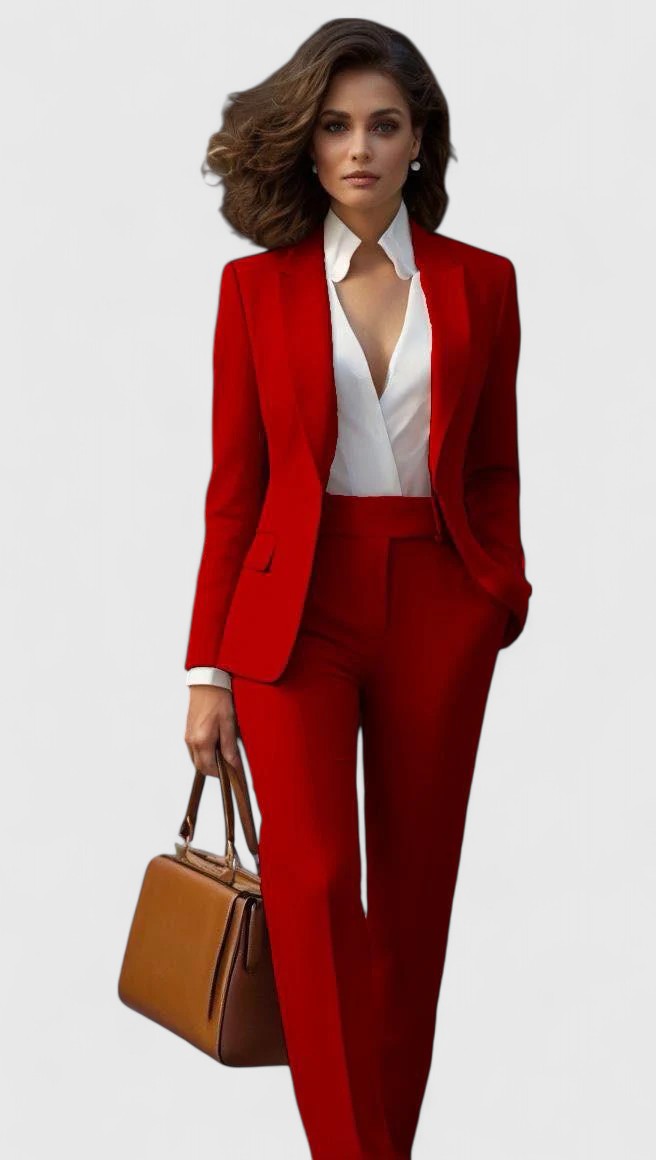 Tailored Shawl Lapel Blazer Slim Pant Two Piece Suit Set
