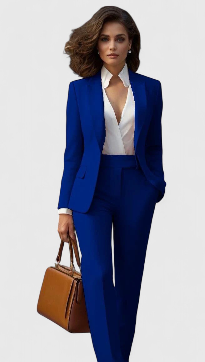 Tailored Shawl Lapel Blazer Slim Pant Two Piece Suit Set
