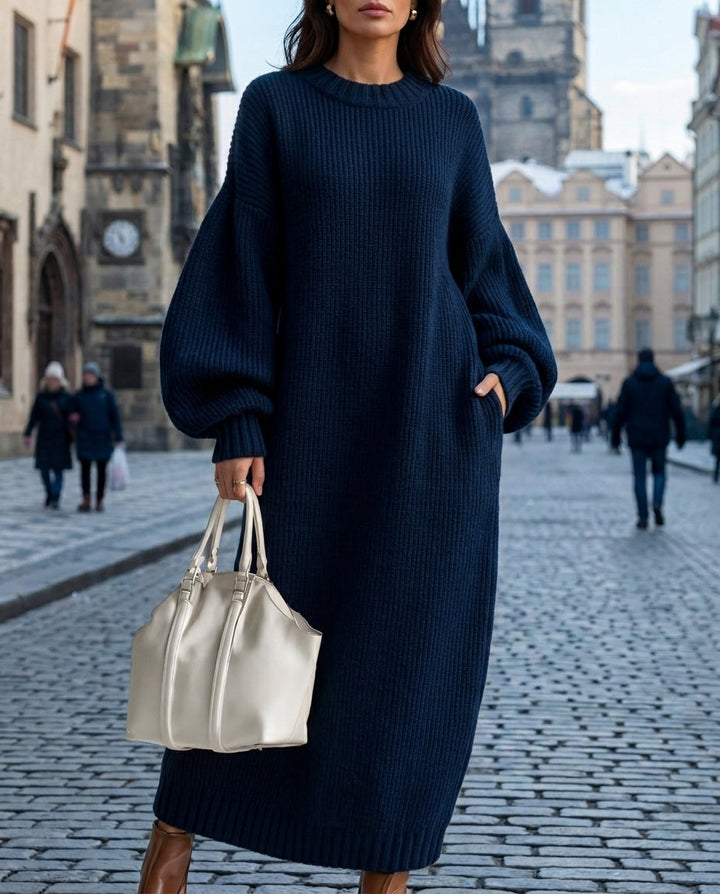 Parker | Women’s Oversized Crew Neck Long Sweater Dress