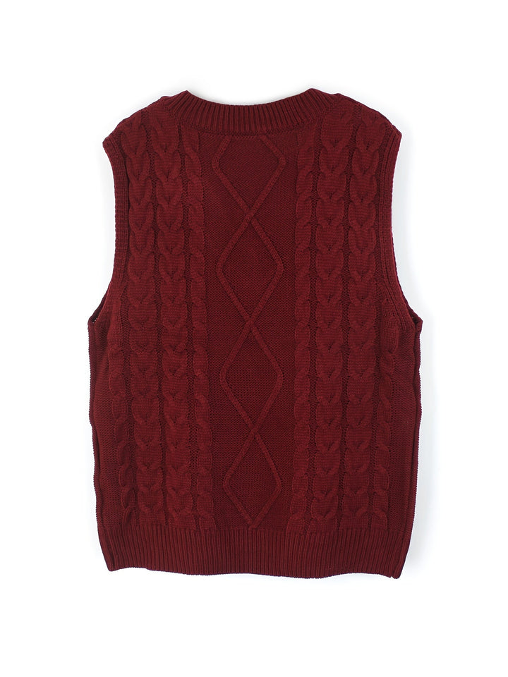 Wrenley | Women's Cable Knit V-Neck Sweater Vest