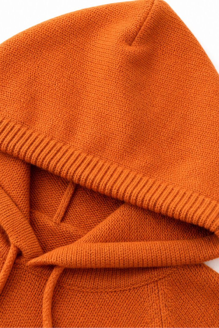 Robyn | Women's Oversized Hooded Knit Sweater with V-Neck Drawstring