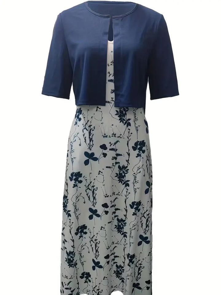 Floral Summer Midi Dress Two Piece Set - Wedding Guest