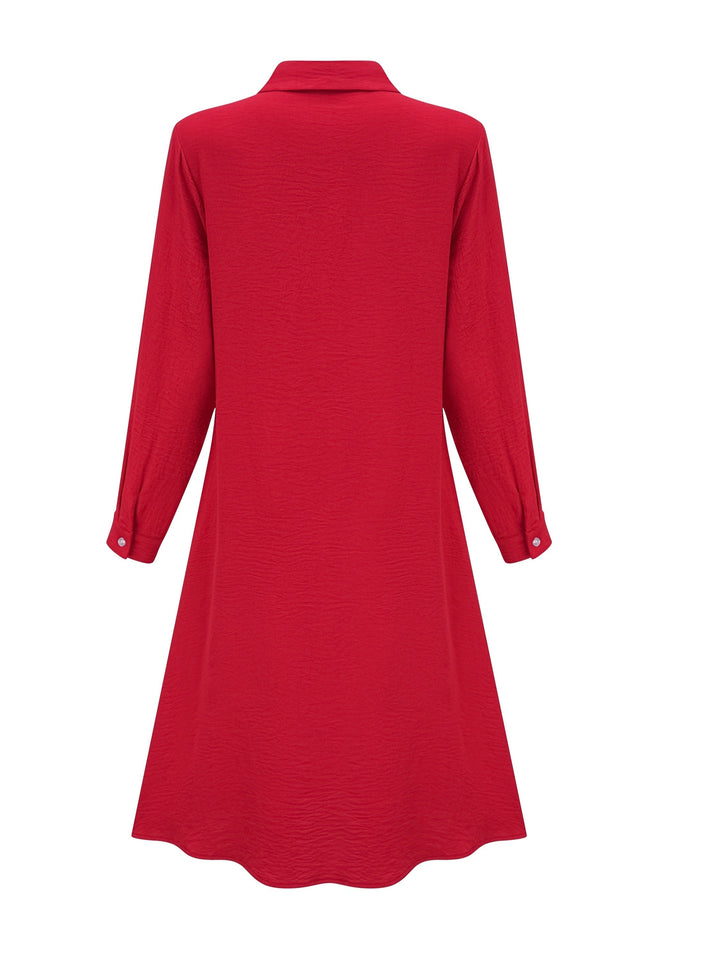 Paloma™-Plain Colour Button Front Shirt Dress