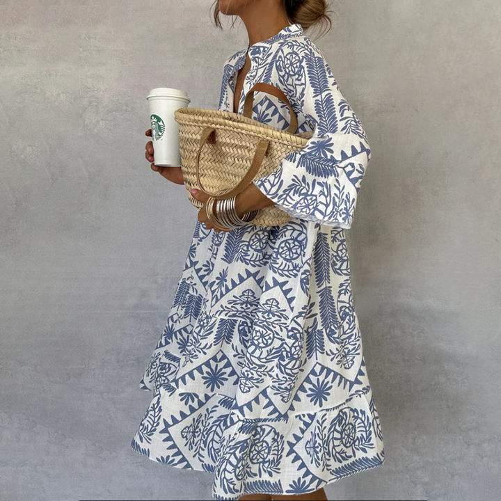 long sleeve tiered smock dress Smocked Tiered Midi Dress in Pink