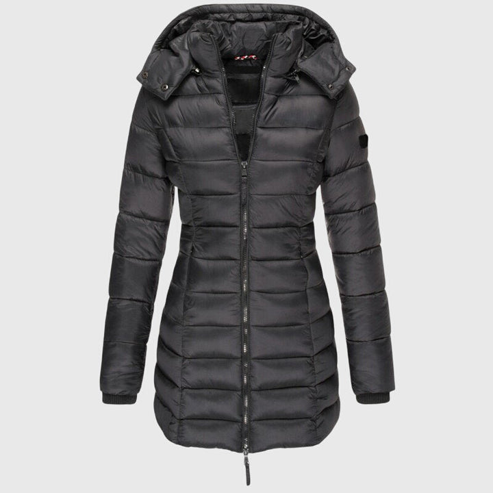 Elise | Women's Long Hooded Down Jacket with Zip Front
