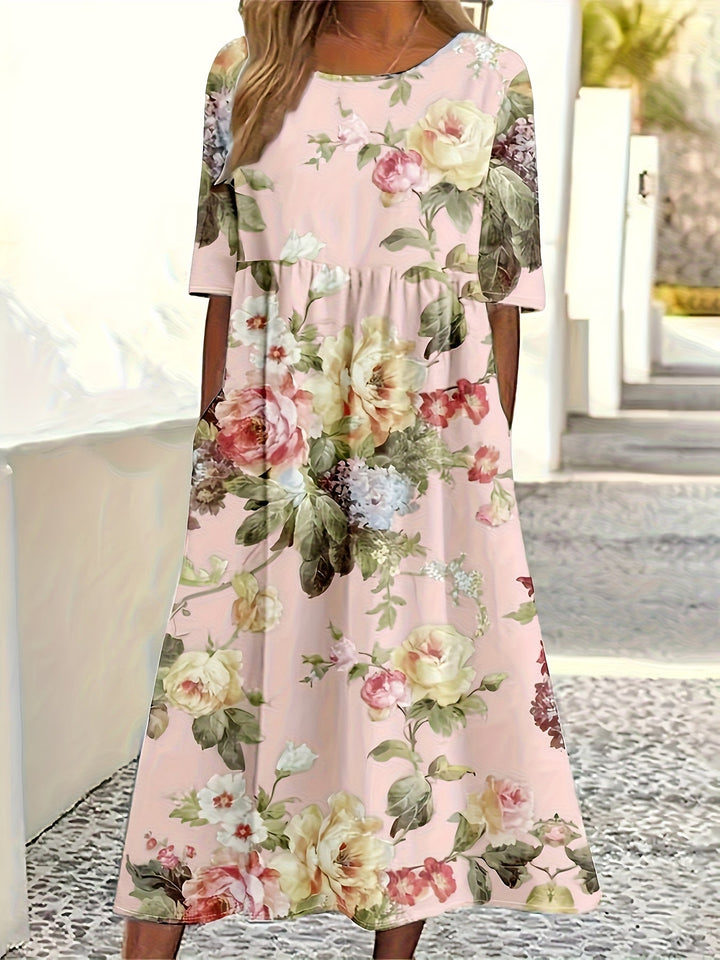 Phoebe™-Floral Print Maxi Dress