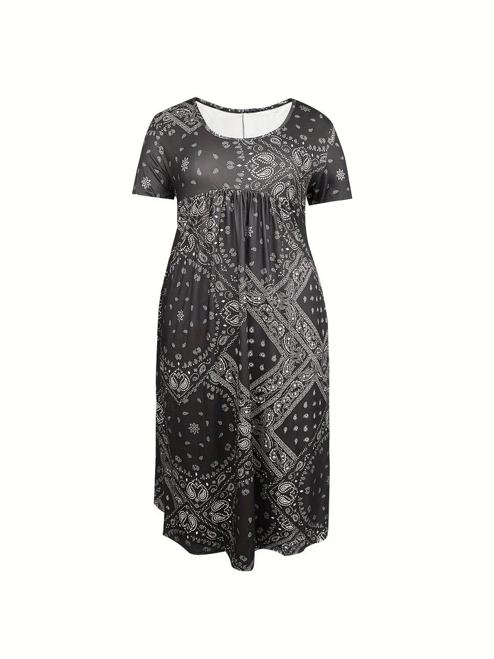 Cassie™-Casual Paisley Print Dress