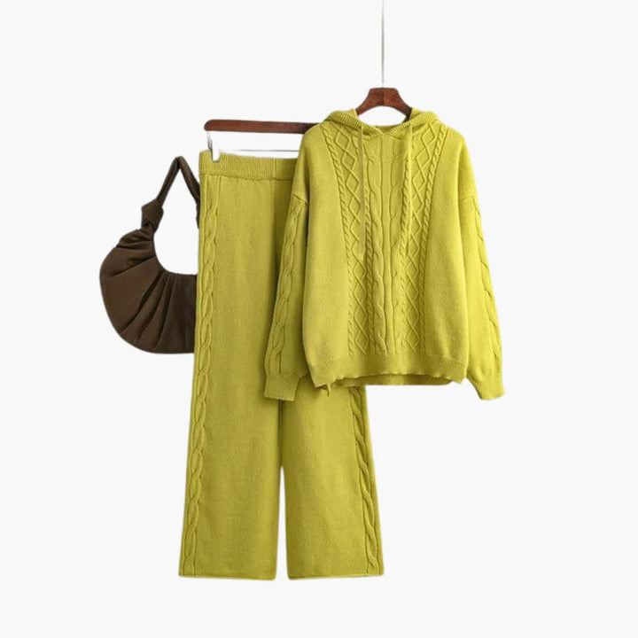 Fenella | Women's Oversized Hooded Cable Knit Sweater Set