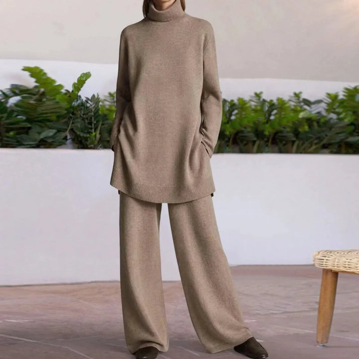 Bellamy | Women's Turtleneck Sweater Set with Wide-Leg Pants