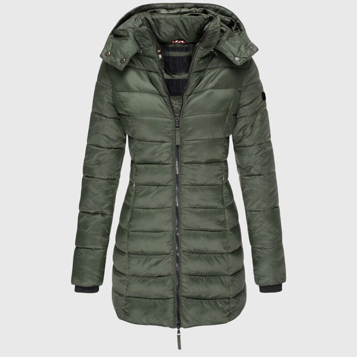 Elise | Women's Long Hooded Down Jacket with Zip Front