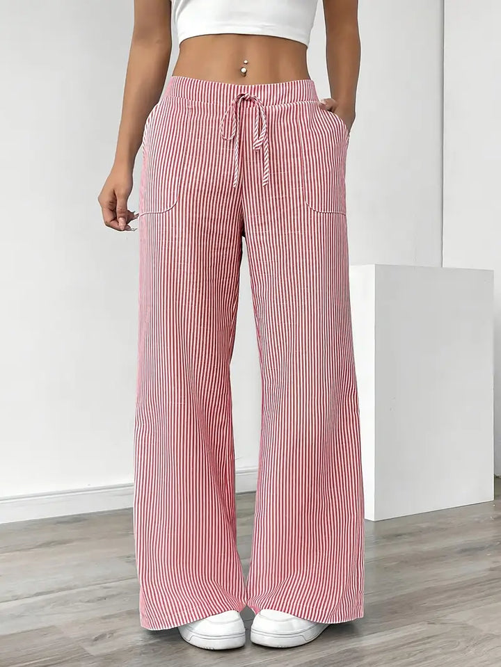 Nina™ - Elegant Striped Pant With Pockets