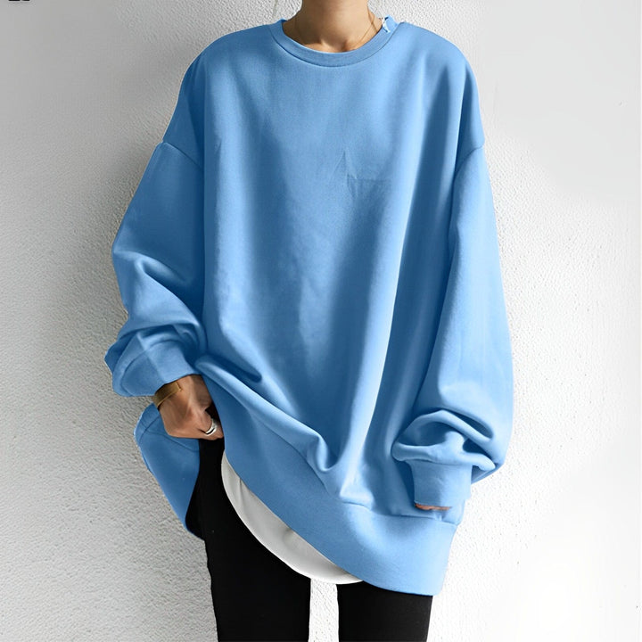 Amelia | Women's Oversized Crew Neck Sweater with Curved Hem