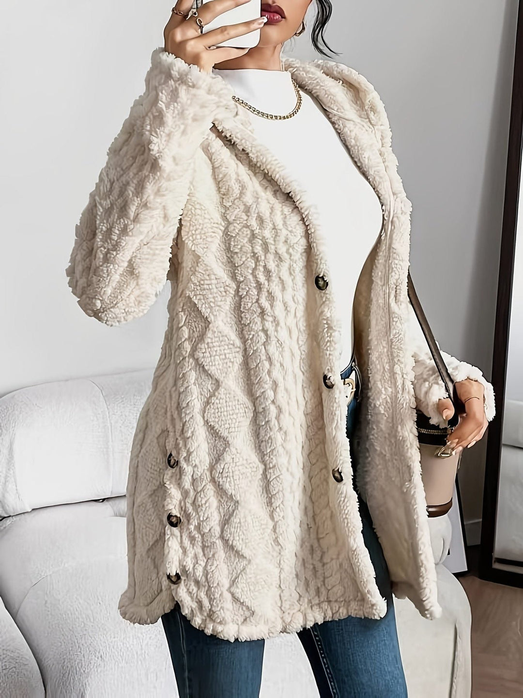 Erin | Women's Oversized Fleece Hooded Cardigan