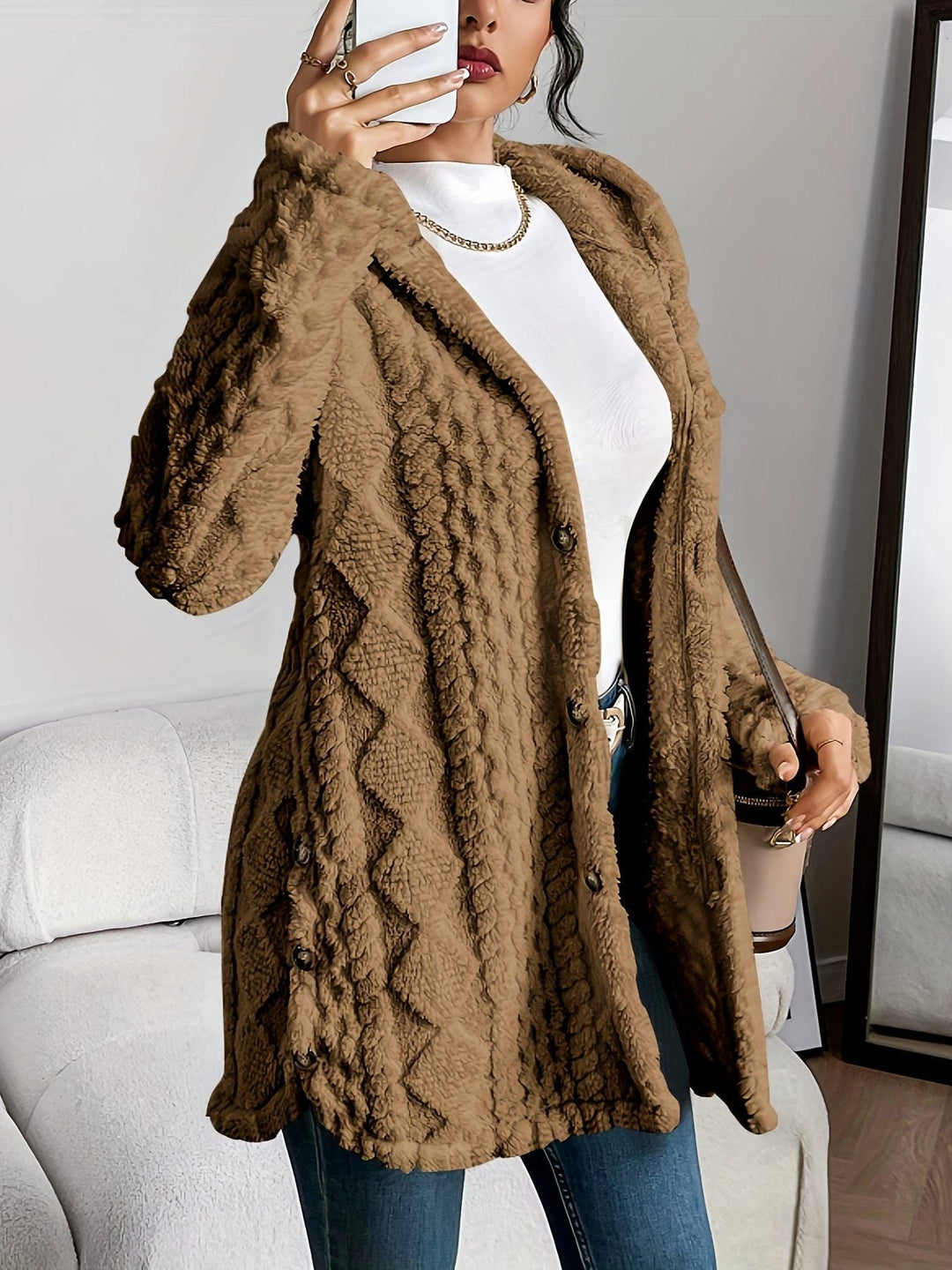 Erin | Women's Oversized Fleece Hooded Cardigan