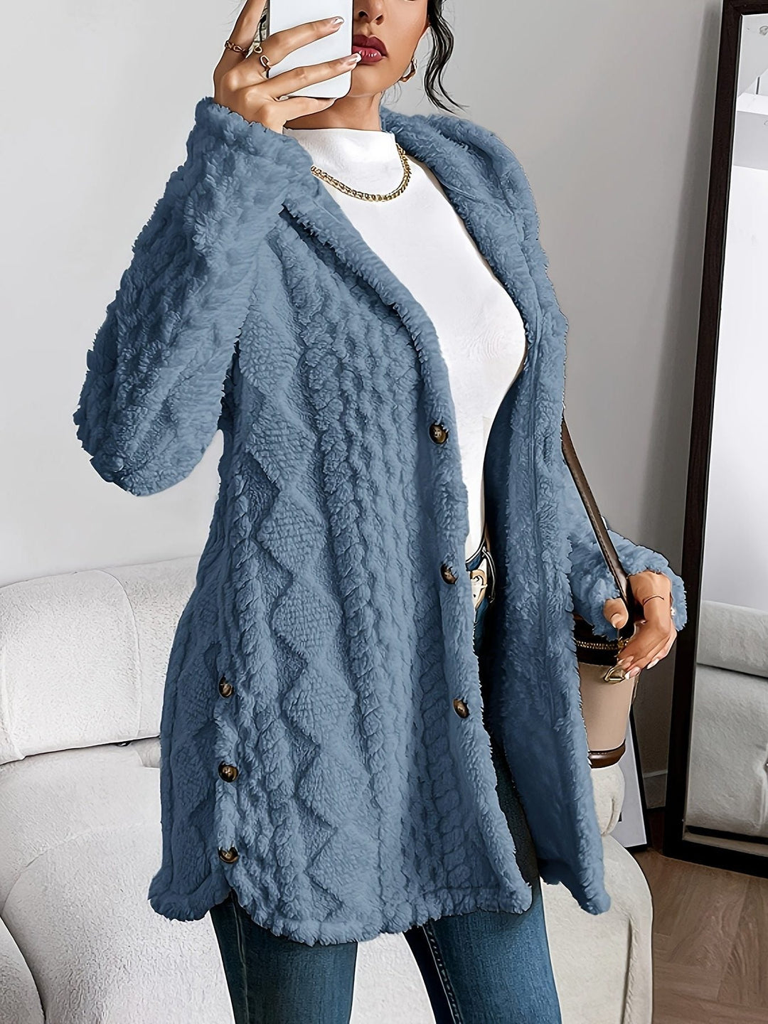 Erin | Women's Oversized Fleece Hooded Cardigan