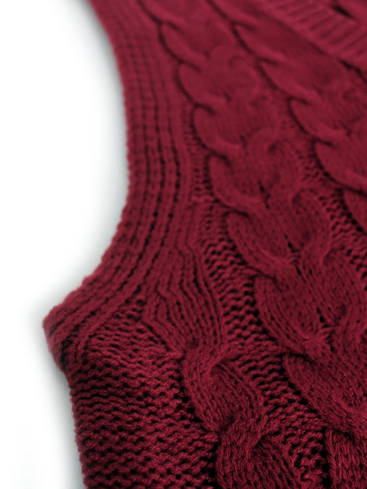 Wrenley | Women's Cable Knit V-Neck Sweater Vest