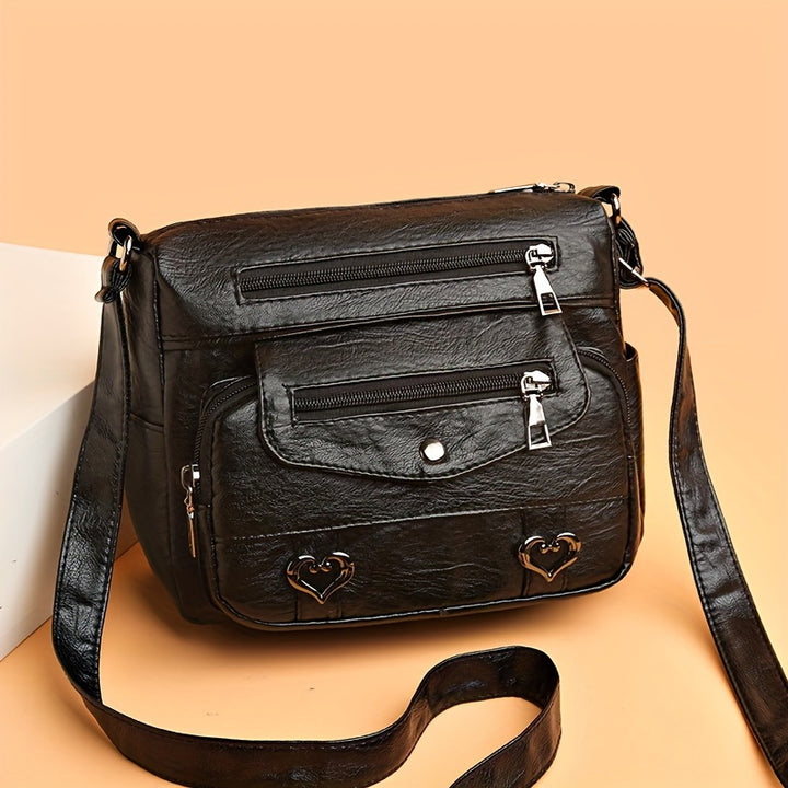 Zoey™ - Chic Heart Charm Crossbody Bag