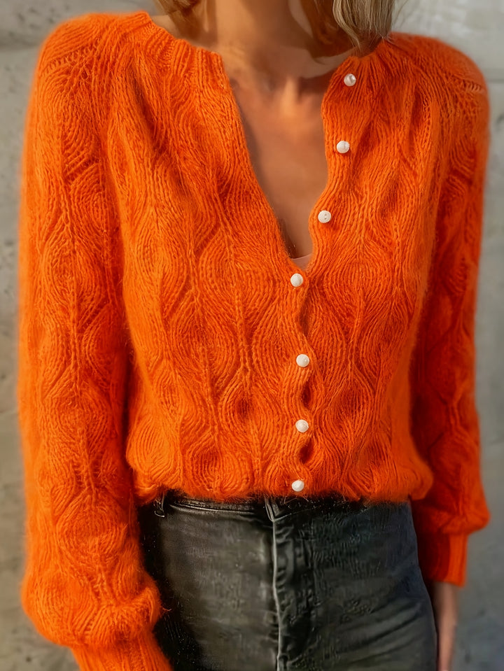 Jolene | Women's Faux Mink Pearl Button Cardigan