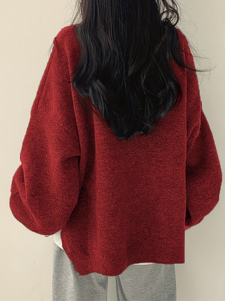 Marigold | Women's Oversized Crew Neck Sweater with Balloon Sleeves