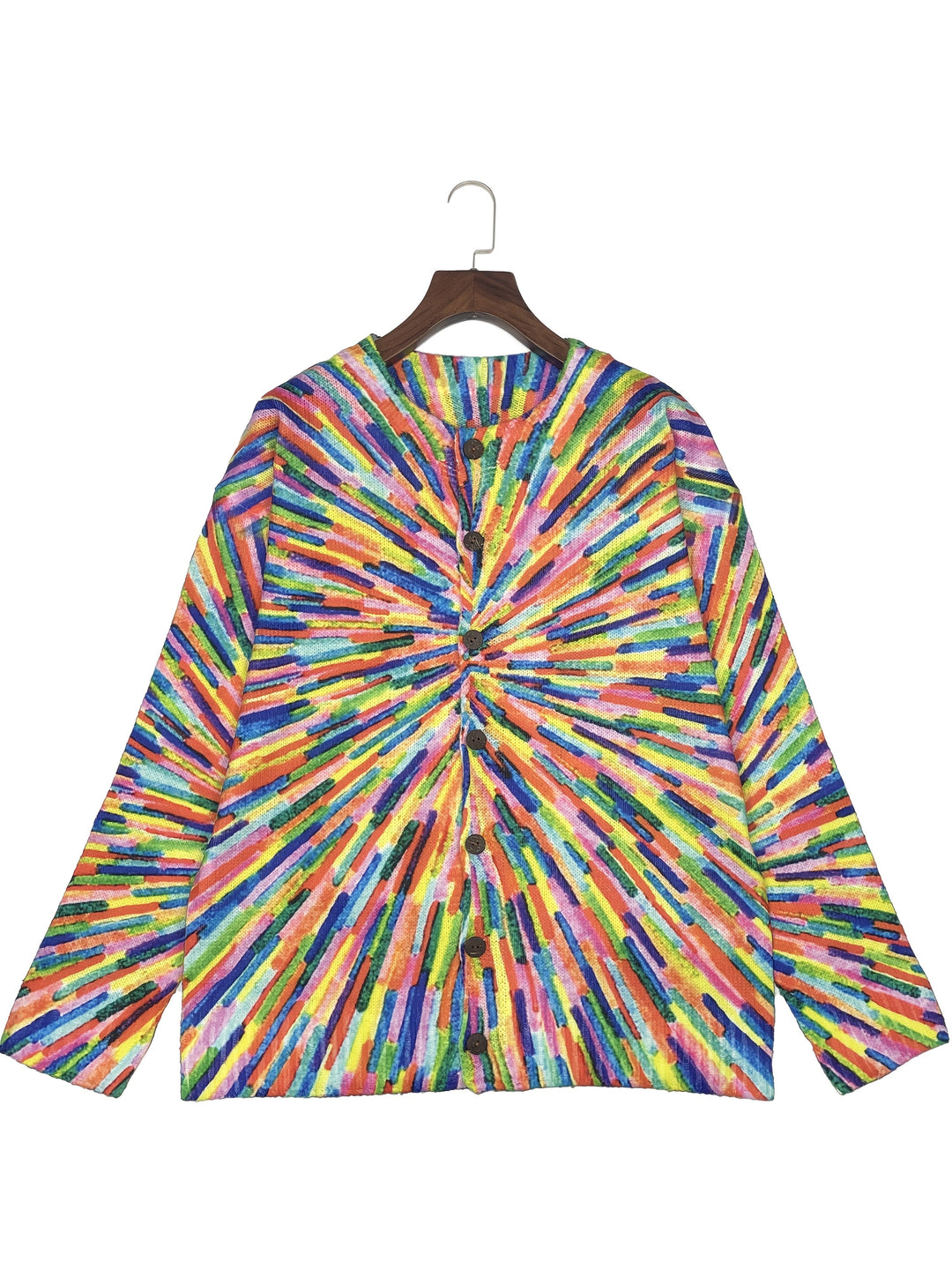 Chrissy-Colourful 3D Print Cardigan