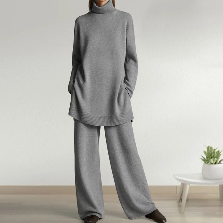 Bellamy | Women's Turtleneck Sweater Set with Wide-Leg Pants
