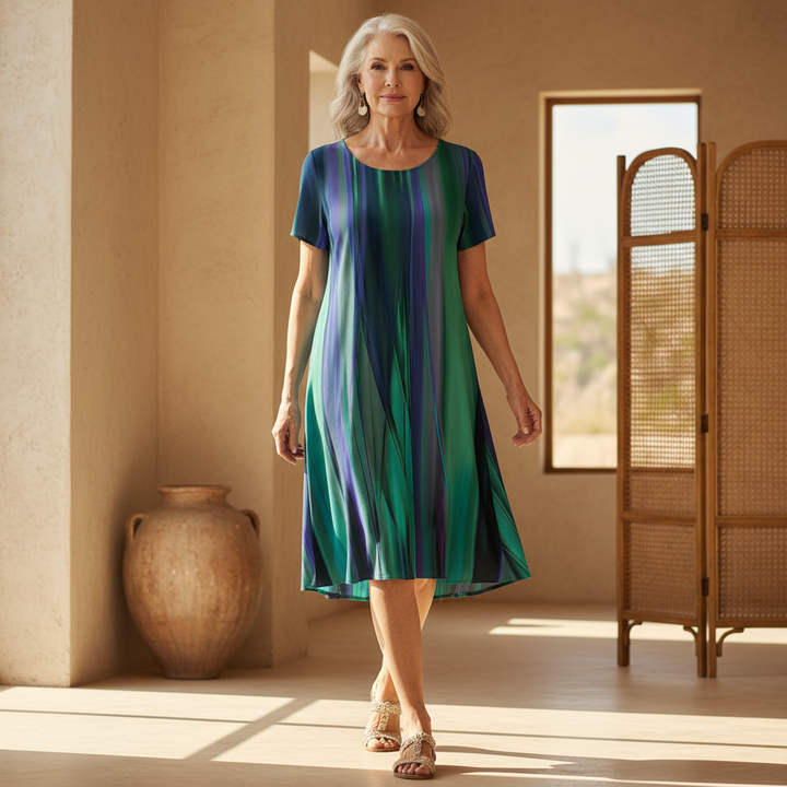 Alyssa | Striped Relaxed Swing Dress