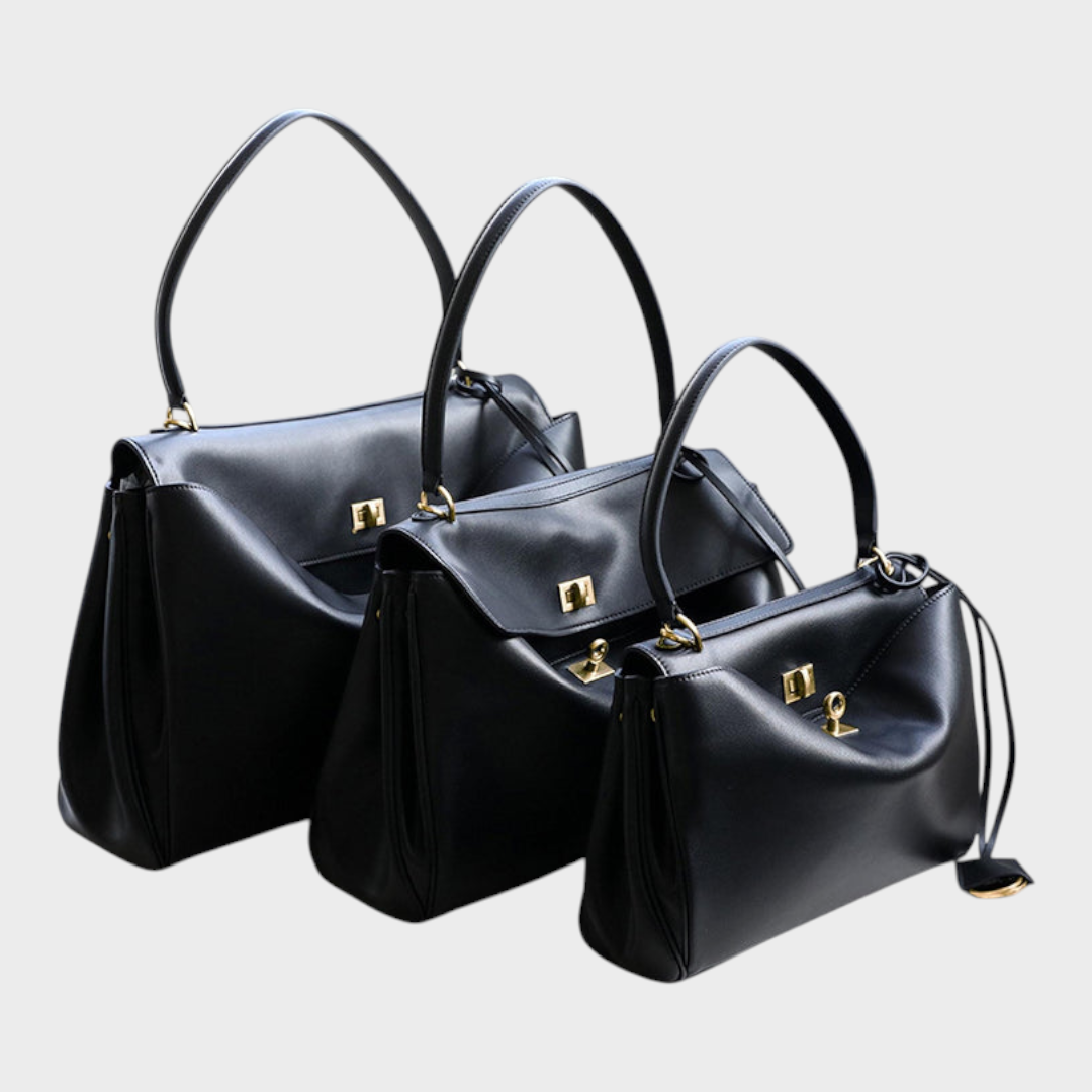Structured Flap Top Handle Crossbody Leather Handbag
