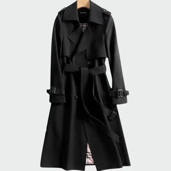 Cassandra | Women's Belted Double-Breasted Long Trench Coat