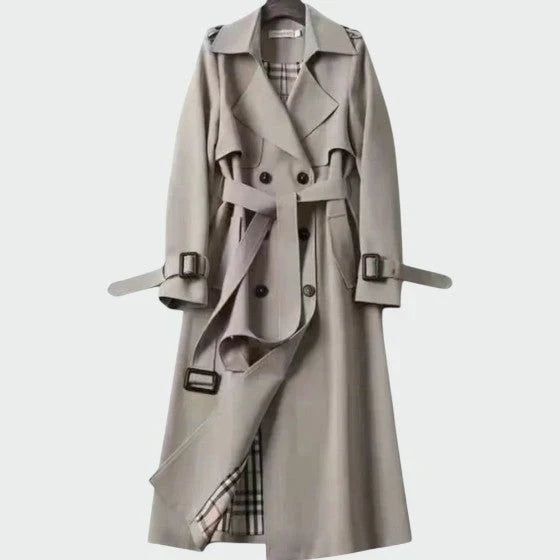 Cassandra | Women's Belted Double-Breasted Long Trench Coat