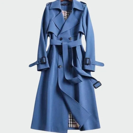 Cassandra | Women's Belted Double-Breasted Long Trench Coat