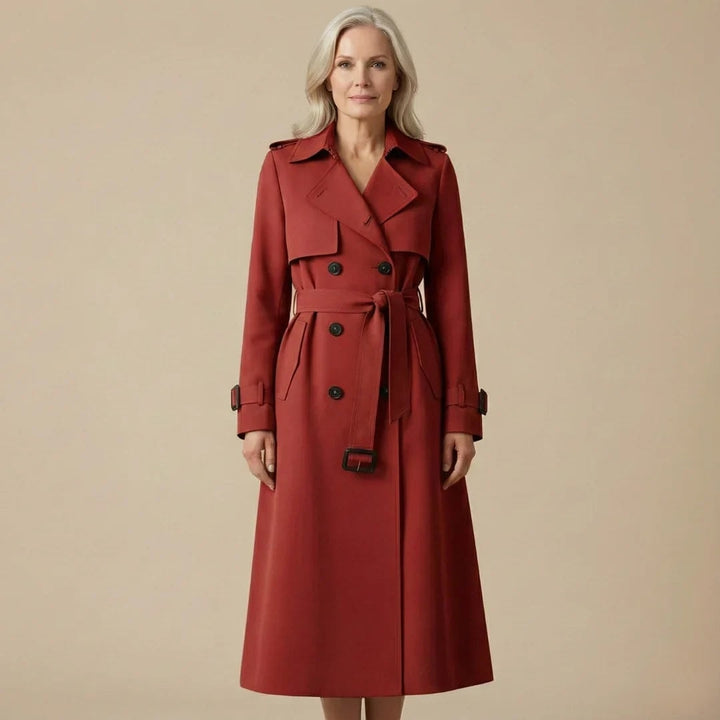 Cassandra | Women's Belted Double-Breasted Long Trench Coat