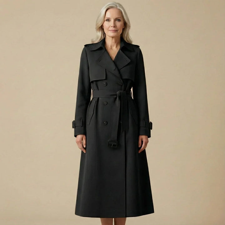Cassandra | Women's Belted Double-Breasted Long Trench Coat