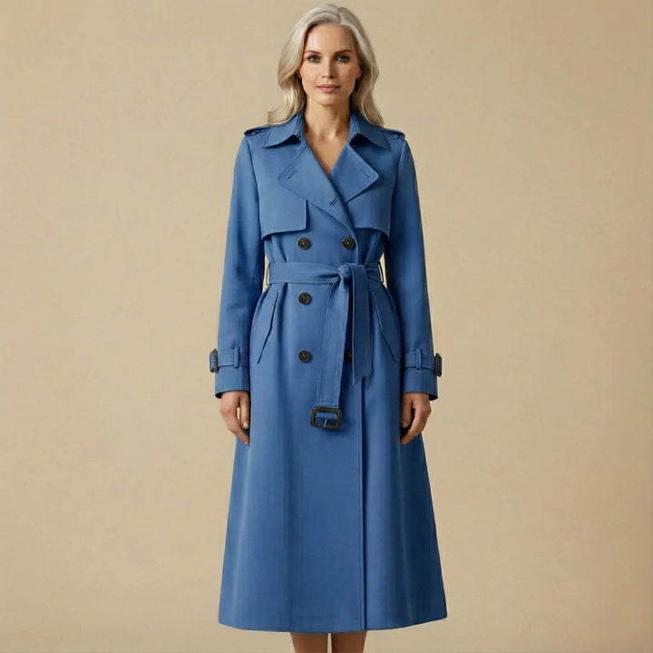 Cassandra | Women's Belted Double-Breasted Long Trench Coat