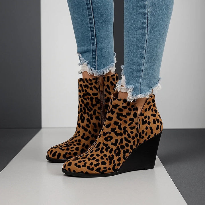 Beatrix | Women's Brown Suede Wedge Ankle Boots